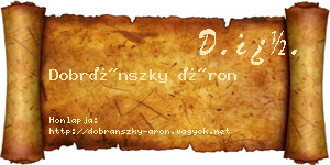 Dobránszky Áron névjegykártya